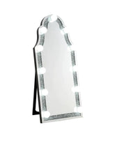 Noralie Mirrored & Faux Diamonds Accent Floor Mirror Model 97986 By ACME Furniture